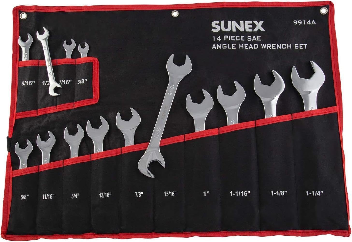 14-Piece Angle Head Wrench Set — Chrome Vanadium, SAE