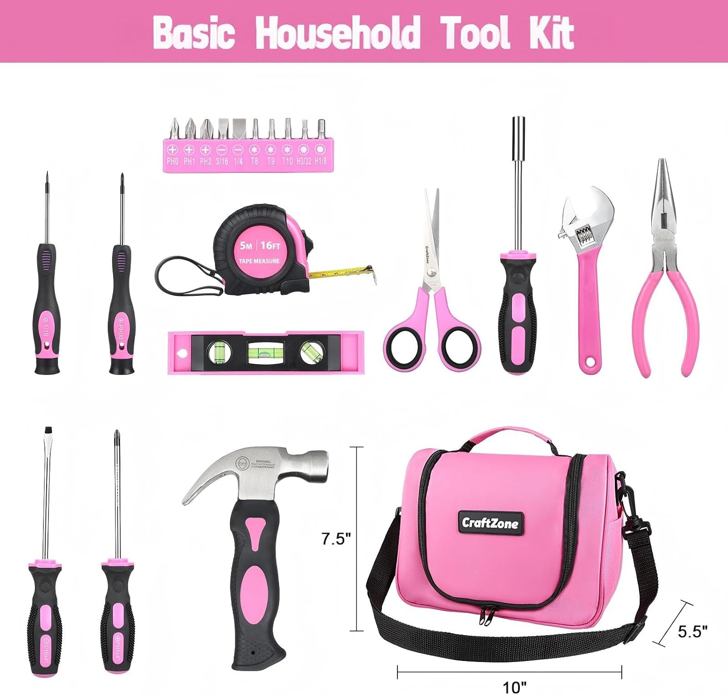 21-Piece Tool Kit with Shoulder-Strap Tool Bag