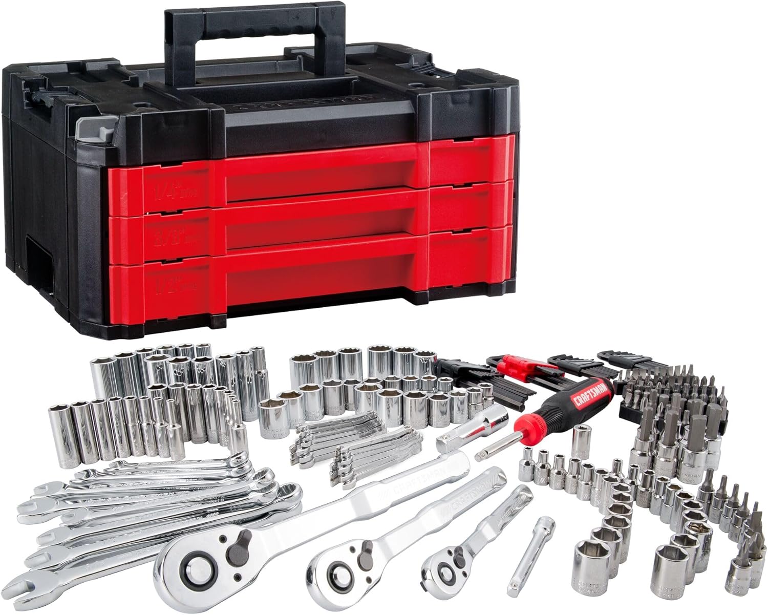 230-Piece Mechanics Tool Set with Stackable Toolbox