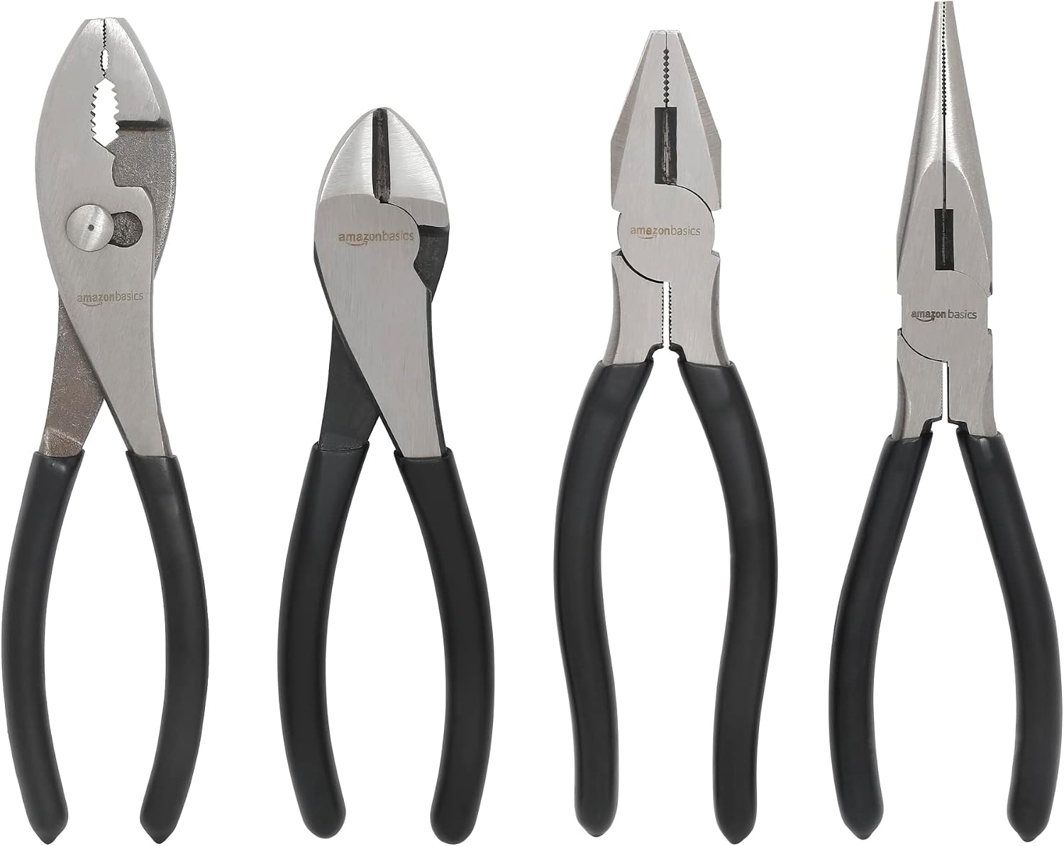 4-Piece Precision Pliers Set — Needle Nose, Diagonal and Wire Cutter
