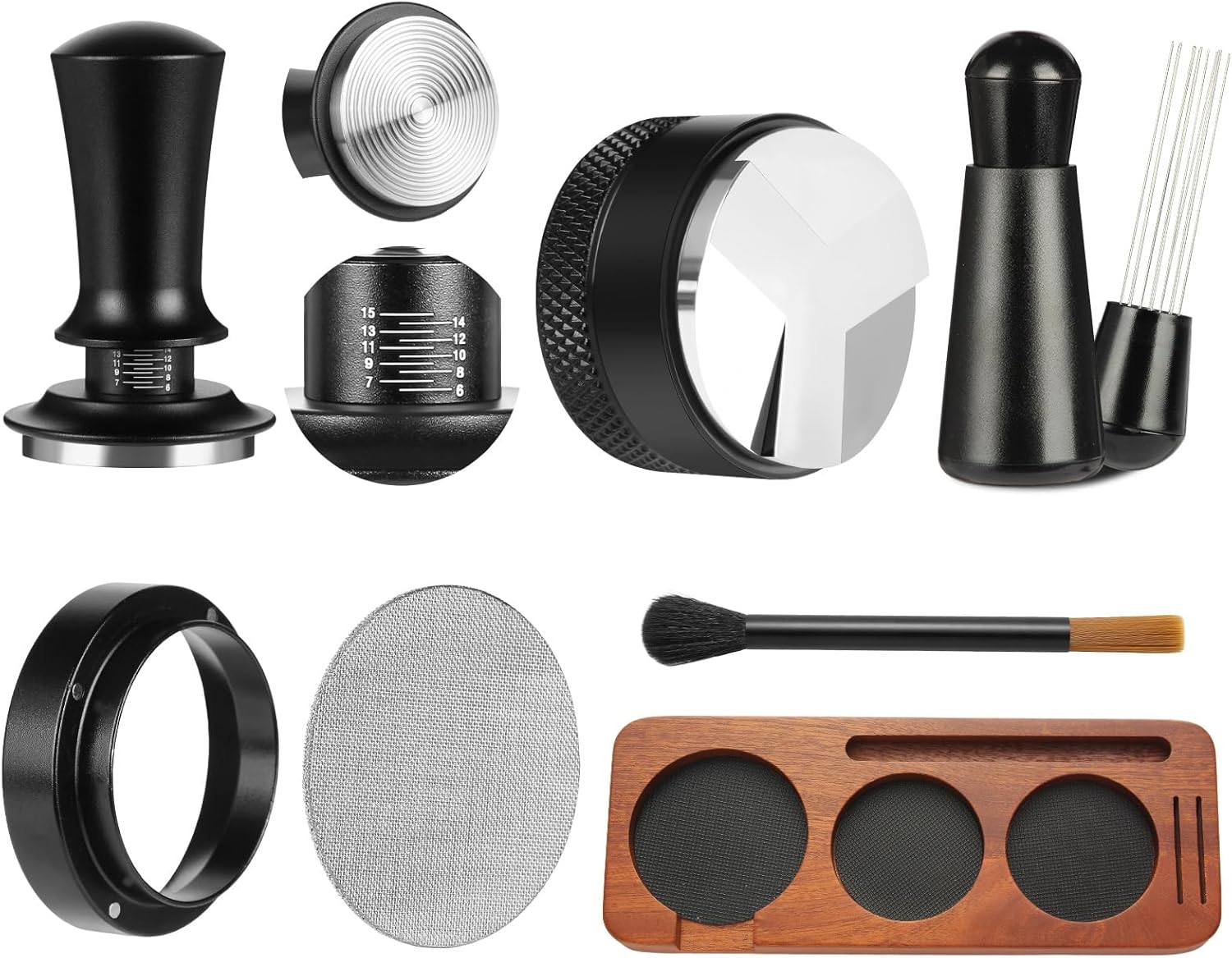 7-Piece Espresso Tamper Set with Tamping Station — 54 mm