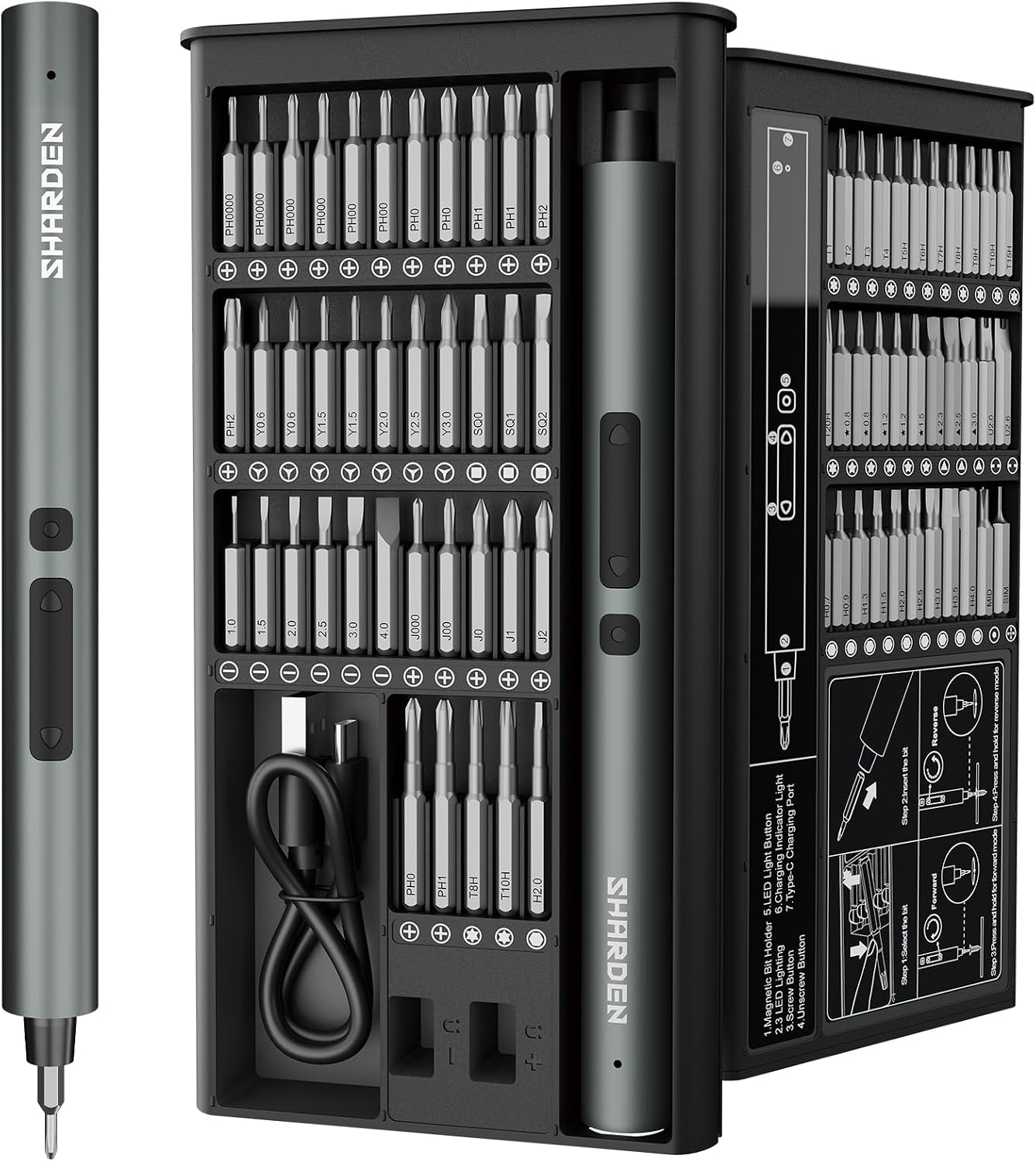 75-in-1 Mini Electric Screwdriver Set — 71 Precision Bits, USB-C