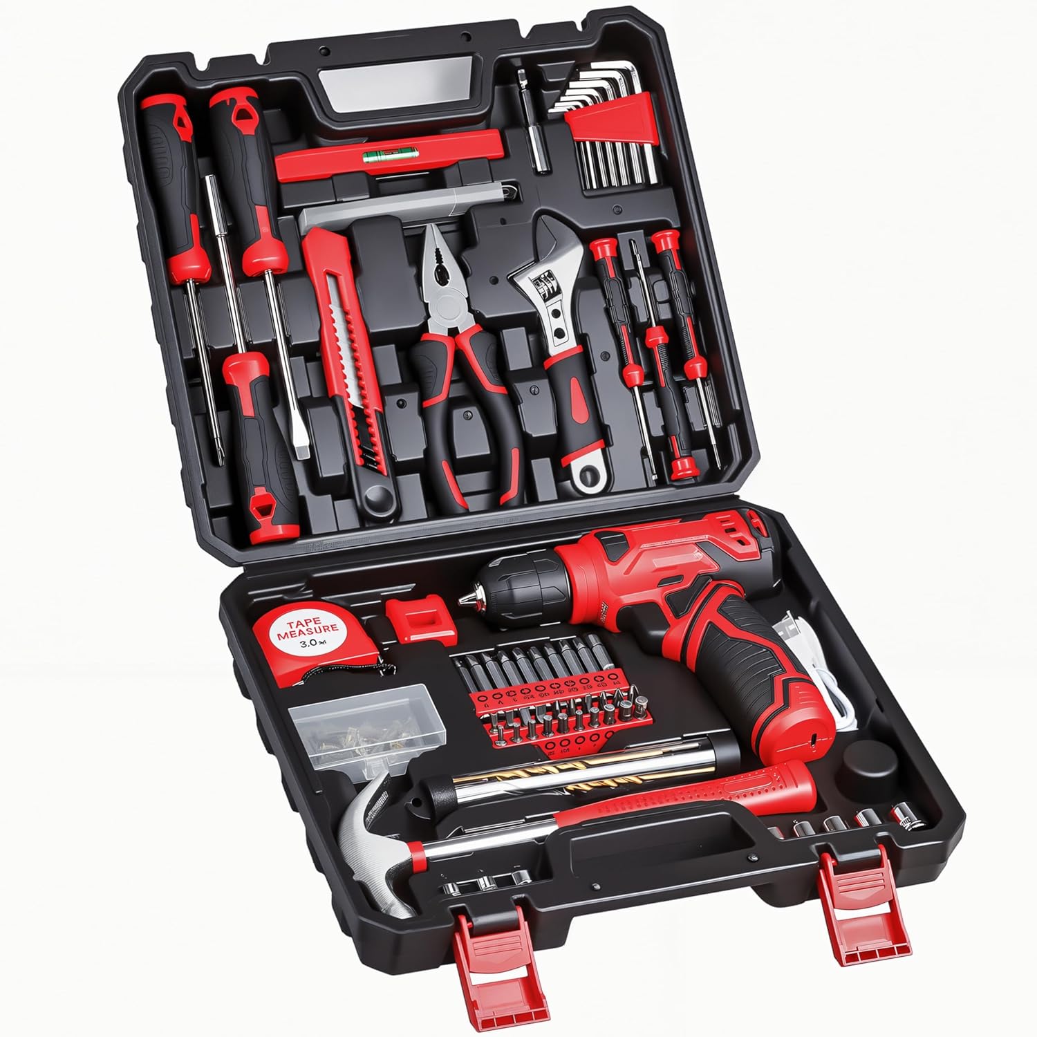 8V Cordless Drill with 132-Piece Home Tool Set