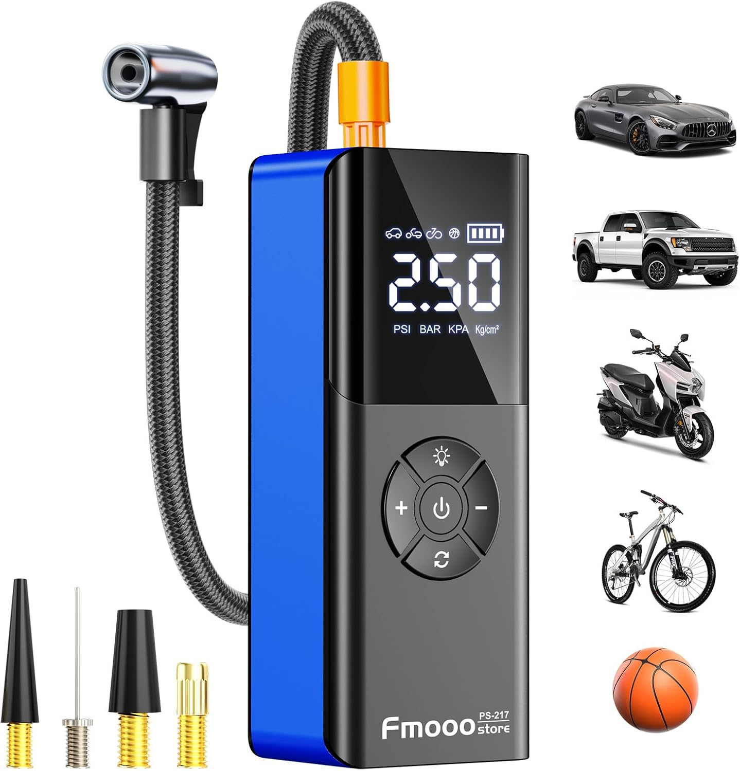 Cordless Tyre Inflator — 160 PSI, 6000 mAh, LED Light