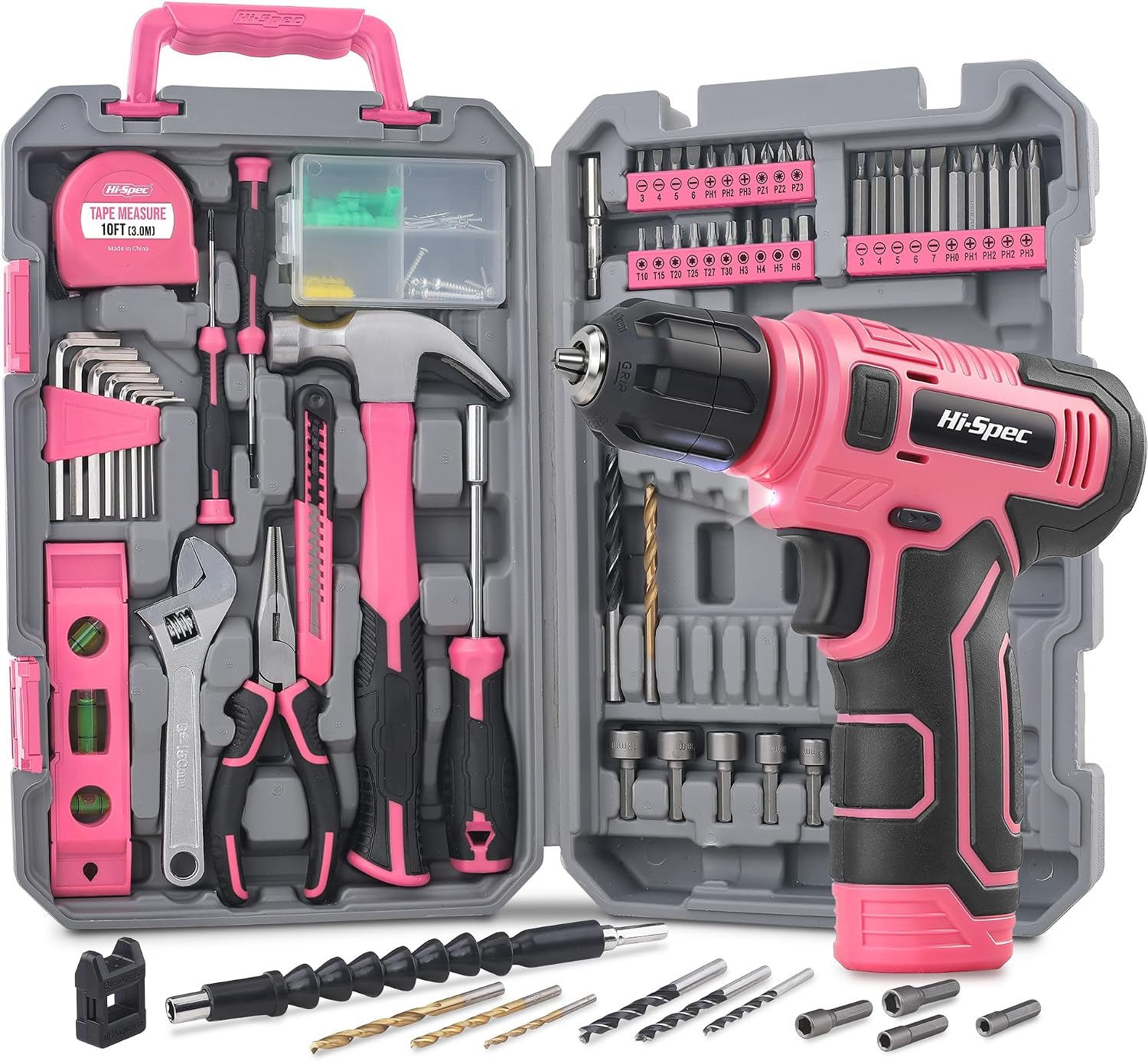 Home Repair Tool Set with 8V Cordless Drill Driver