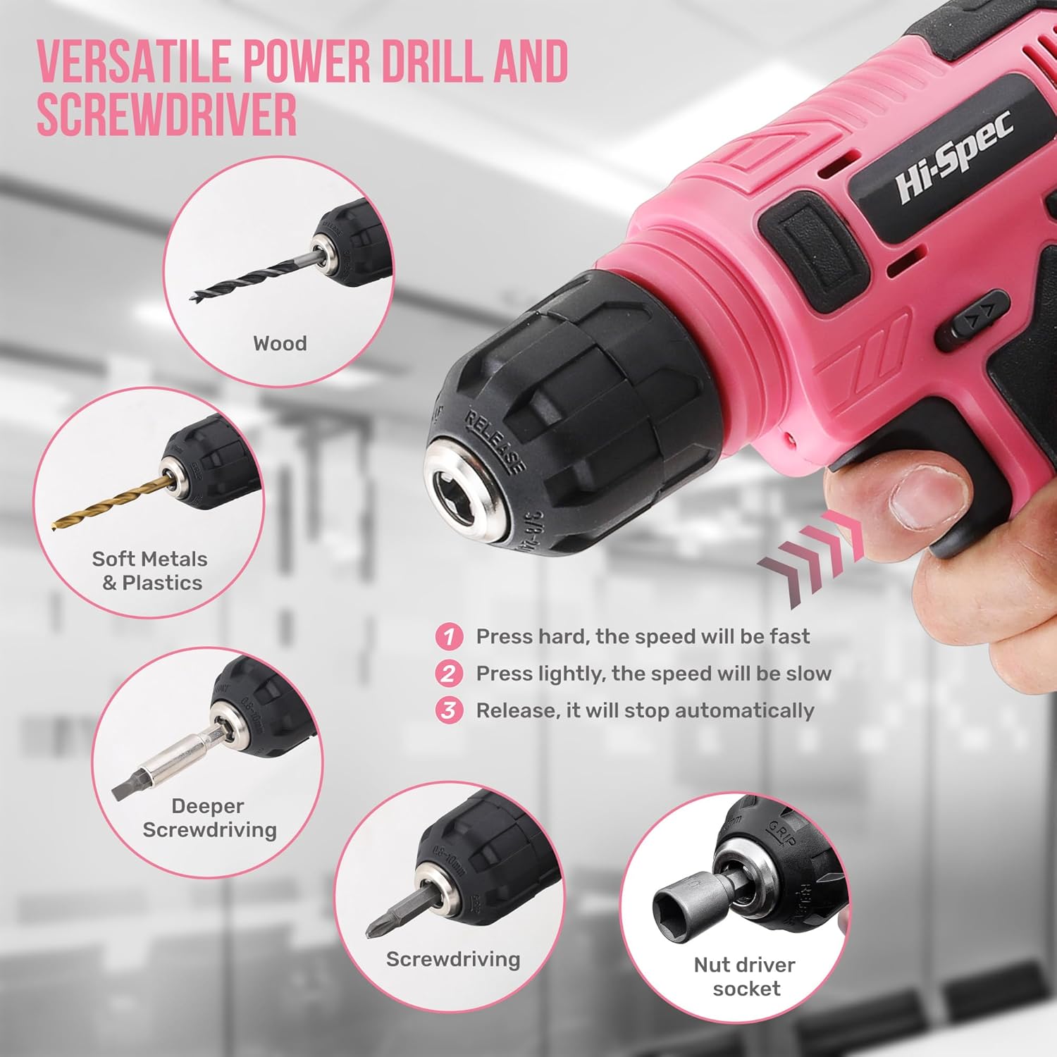 Home Repair Tool Set with 8V Cordless Drill Driver