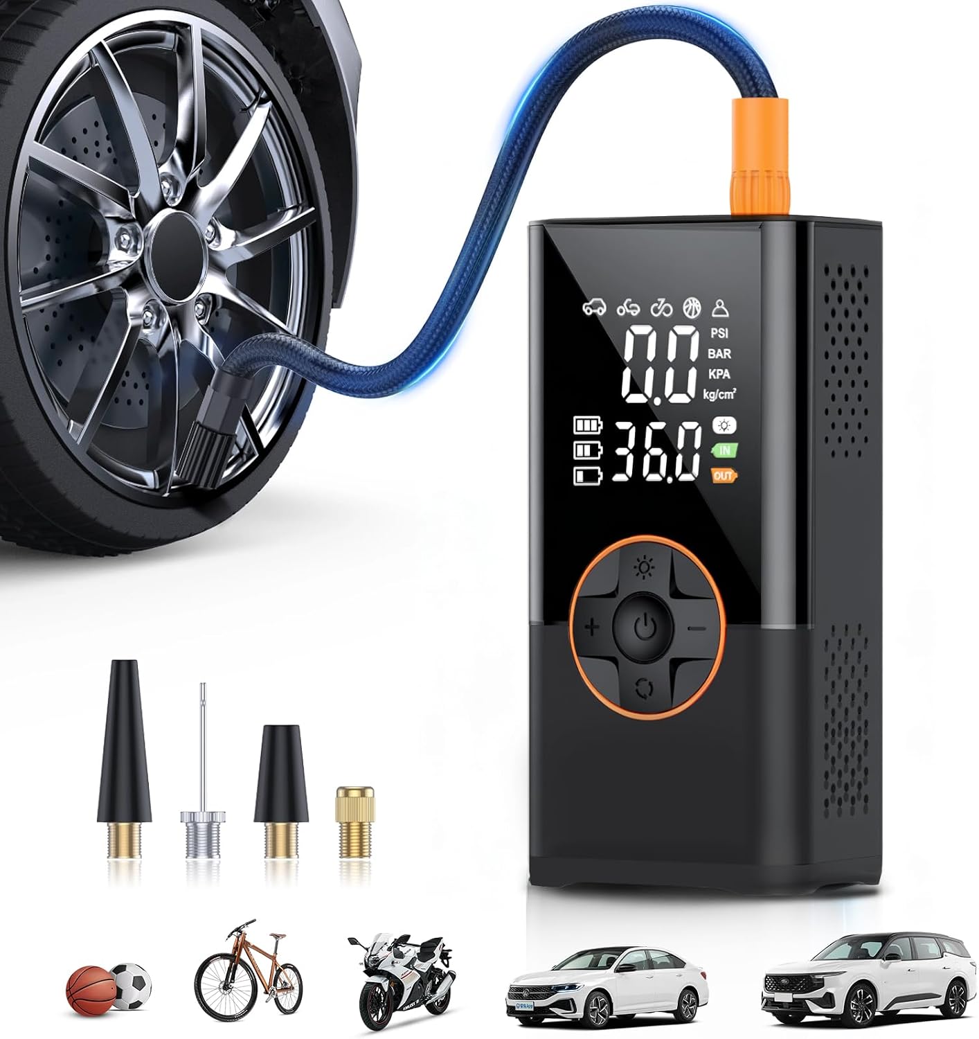 Portable Tyre Inflator — 150 PSI, Digital Gauge